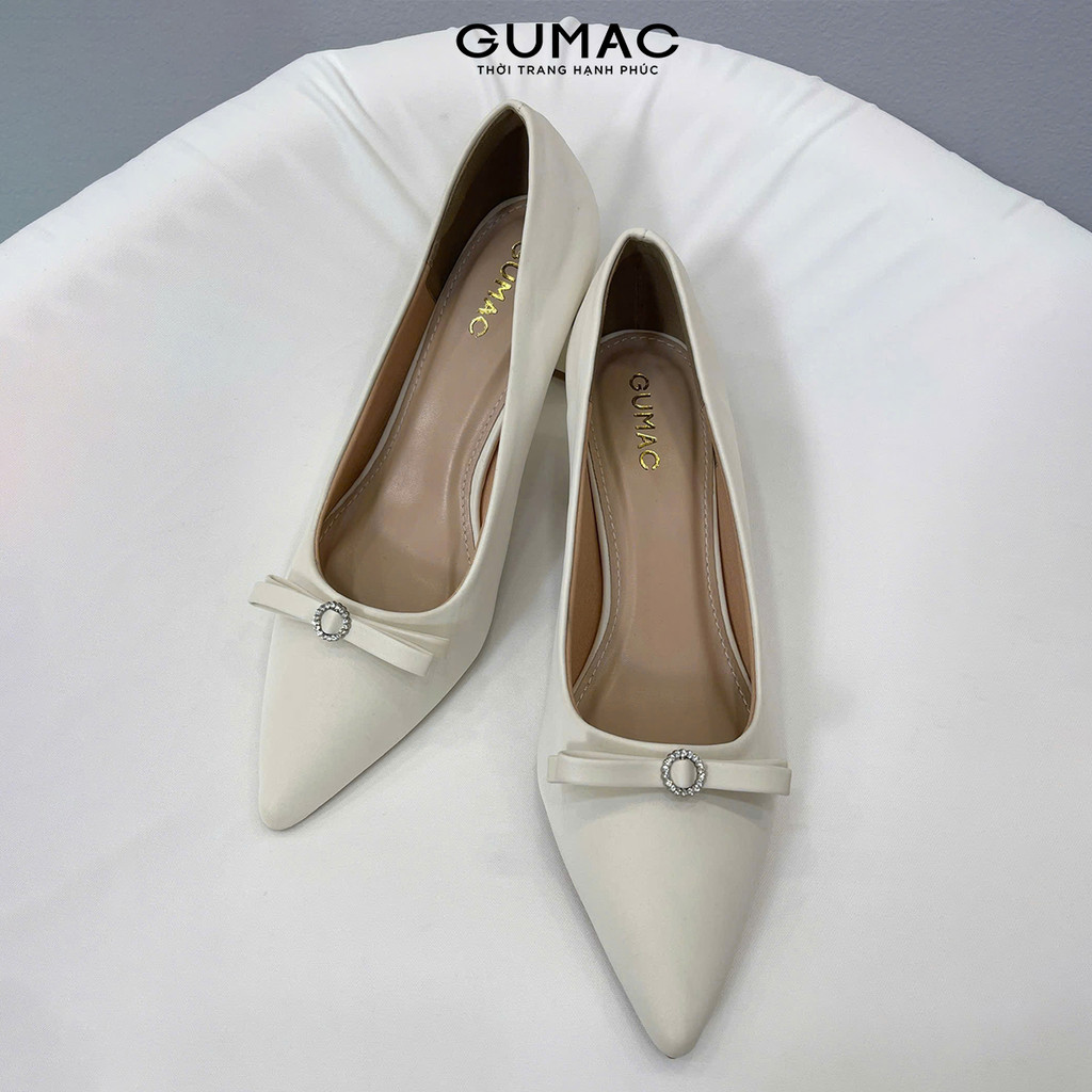 Giày cao gót nữ GUMAC đính nơ cách điệu GF12071