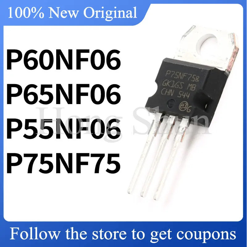 5 Cái P75NF75 STP75NF75 P60NF06 P65NF06 P55NF06 đến-220 Điện trở hiệu ứng trường