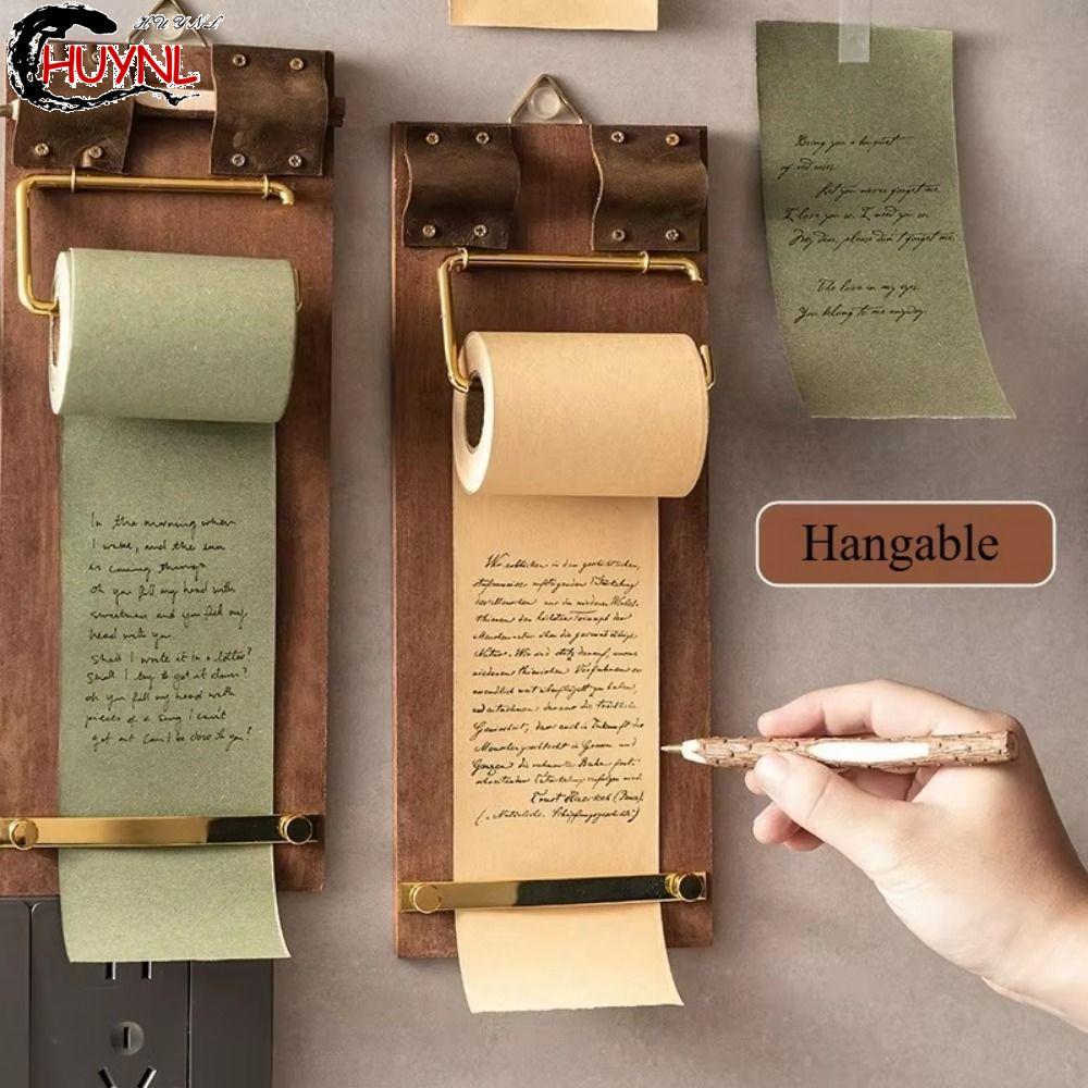RENDZ Vintage Sticky Notes, Tear-Off Retro Roll-Up Sticky Note Board, Memo Pad Rolled Notes Hangable