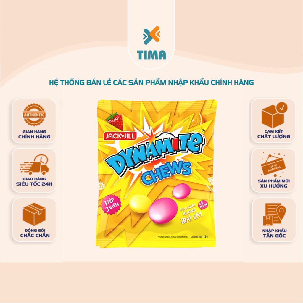 Kẹo mềm DYNAMITE Chews JACK&JILL – Hương trái cây