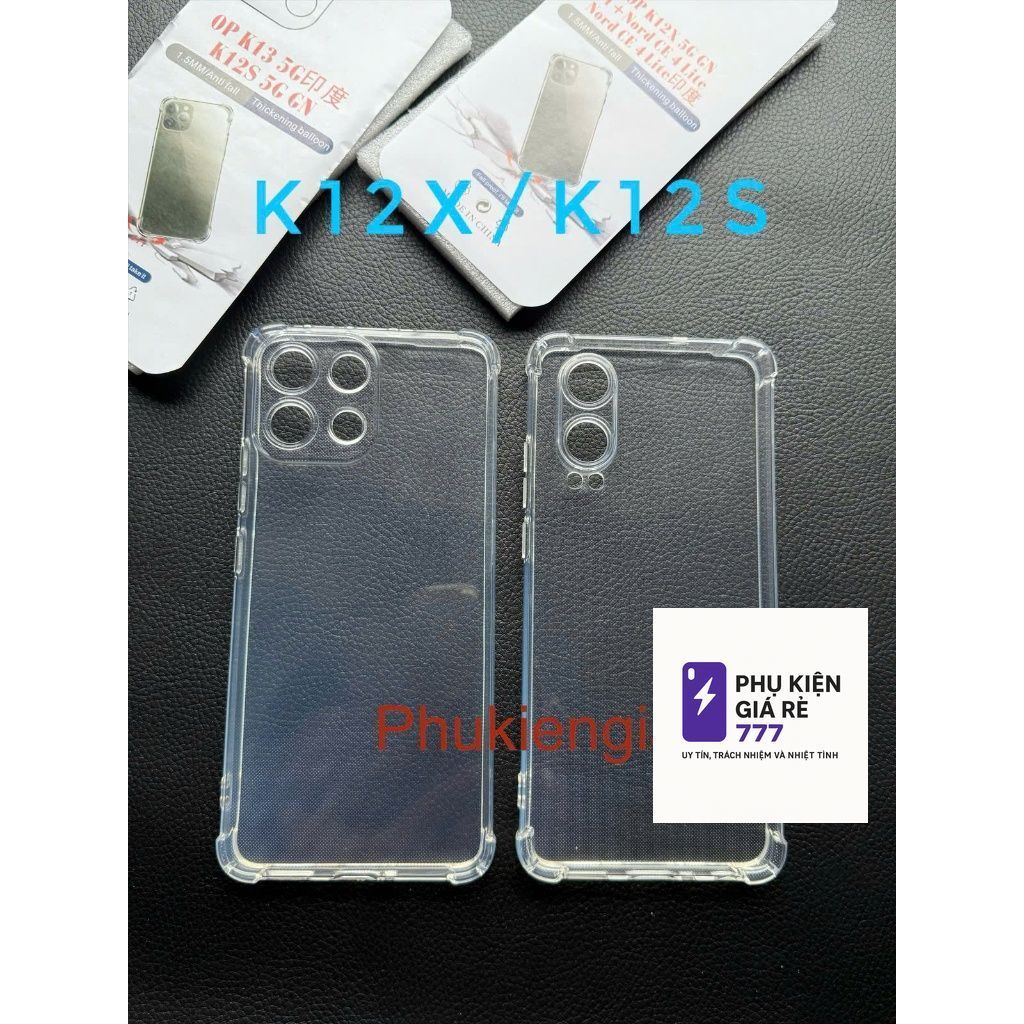 Ốp lưng dẻo Oppo K12X , K12S chống sốc 4 góc, trong Suốt Bảo Vệ Camera