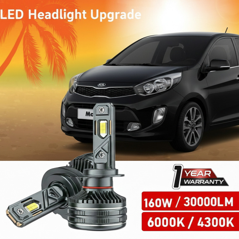 Bóng đèn Cos / pha LED 2 Chiếc cho Kia Morning chân H7 Chùm pha và đèn gầm - Trắng 6000K