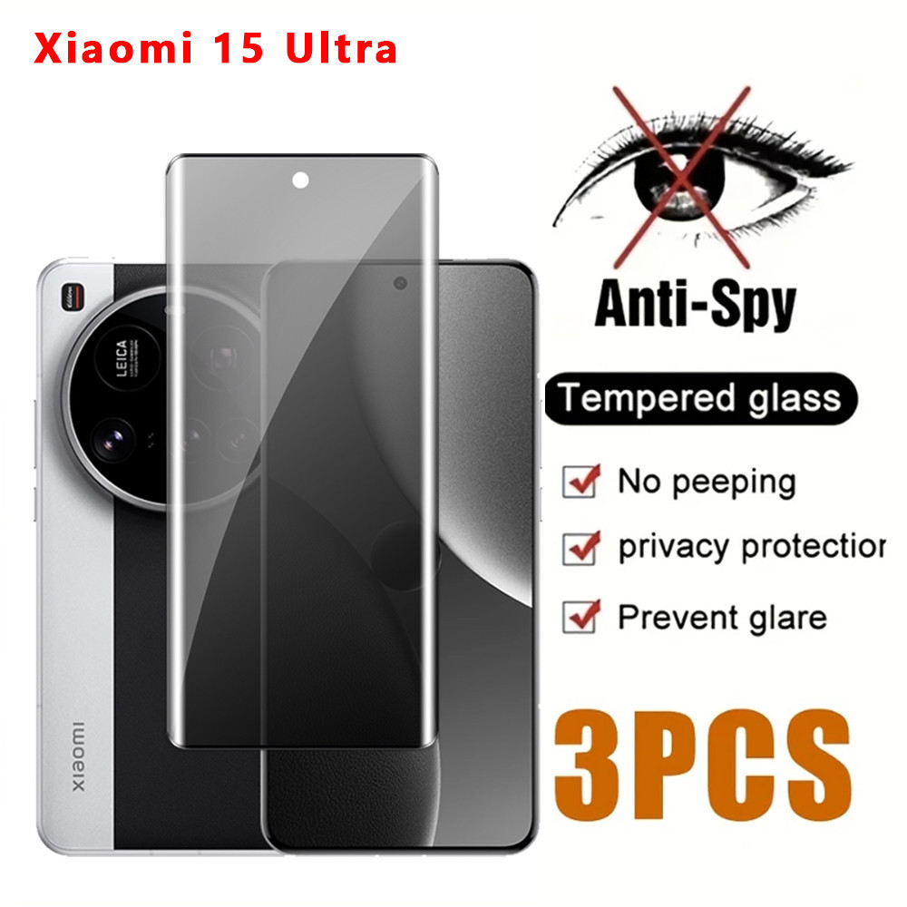 Kính Cường Lực Riêng Tư Cho Xiaomi 15 14 Ultra Pro 5G 2025 Kính Bảo Vệ Màn Hình Ống Kính Máy Ảnh Cho