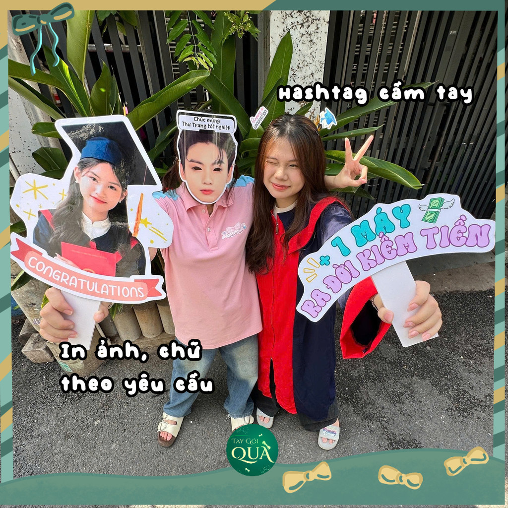 Hashtag cầm tay check in lễ Tốt nghiệp, quà tốt nghiệp siu đáng iu