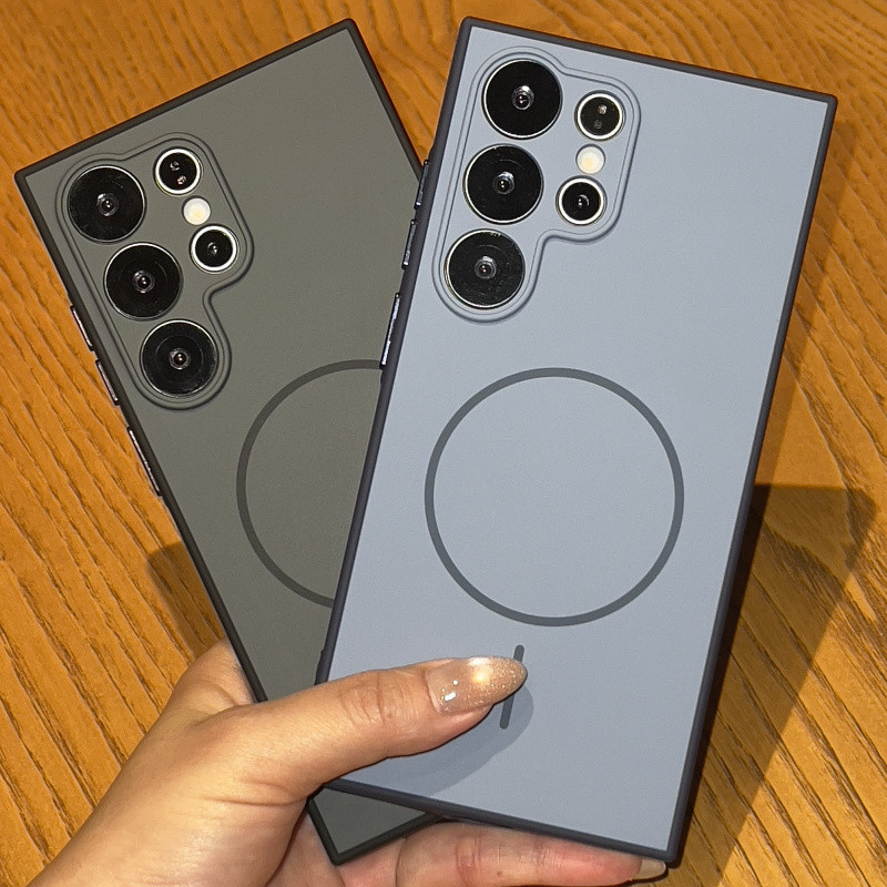 Ốp điện thoại mờ từ tính thân thiện với da sang trọng cho Samsung S25 FE S25 Ultra Plus S24 S23 S22 