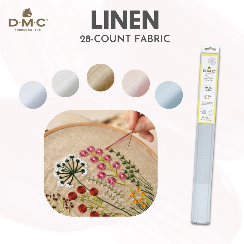 DMC Fabric Collection Linen 28 Count 110 Threads, Japan Craft, DIY, Sewing, Knitting, Handicraft
