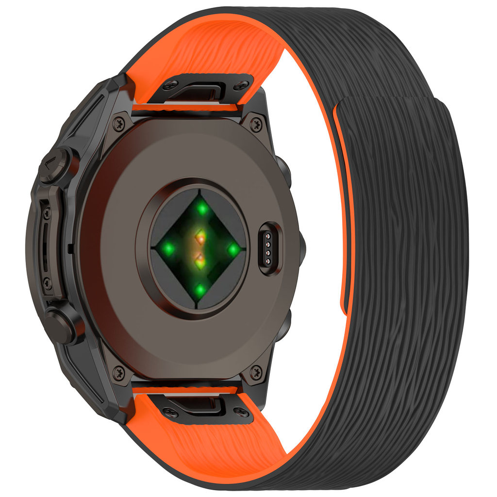 22mm 26mm QuickFit Band Water Ripple Pattern Dây đeo từ tính bằng silicon cho Garmin Forerunner 970 