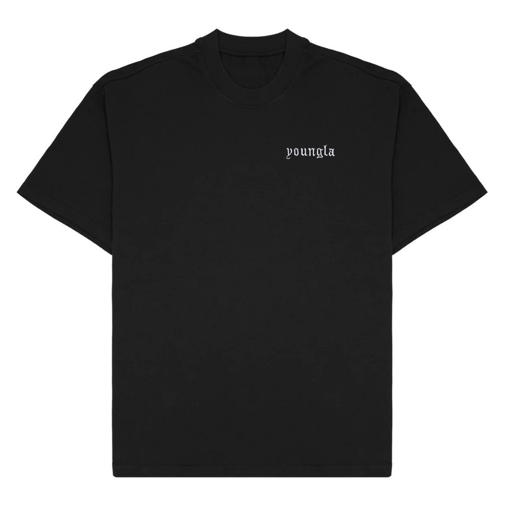 YOUNGLA Áo thun nam Youngla thời trang cổ tròn ngắn tay, chất liệu cotton in hình, phù hợp tập luyện