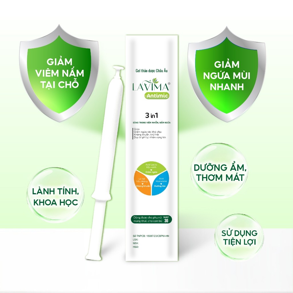 [QUÀ TẶNG KHÔNG BÁN] Combo 5 Gel Phụ Khoa Nữ (Đũa Thần Inner) Lavima Antimic Thảo Dược Giảm Viêm Nấm