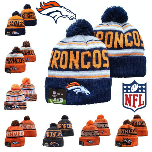 Mũ len NFL Denver Broncos ấm áp, màu xanh/cam/trắng