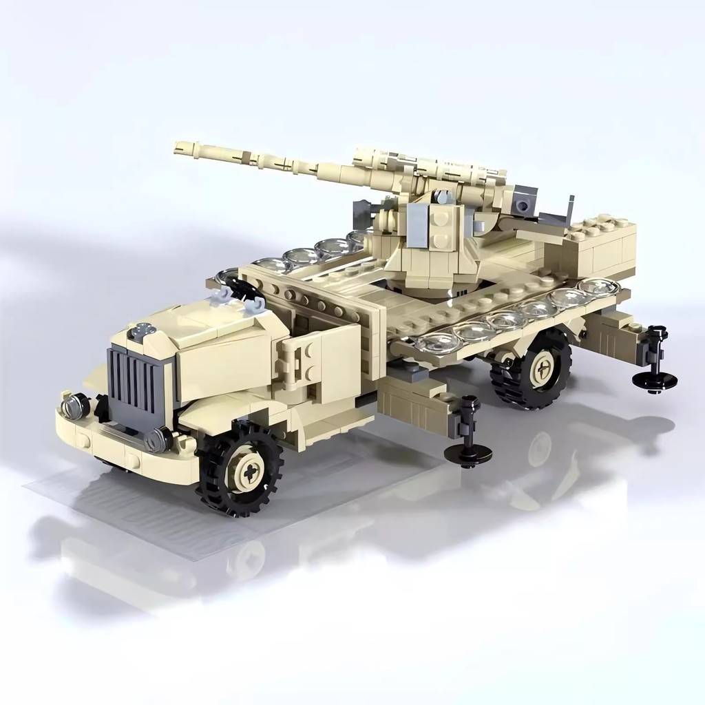MOC Hạt Nhỏ Tự Làm Tương Thích Lego Tank Series Fiat 634n Chống Không Gian Xe Sáng Tạo Bộ Mẫu Trang 