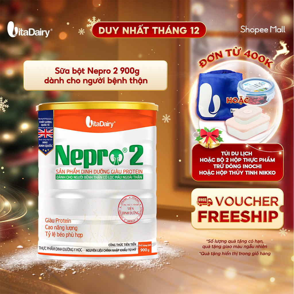  Sữa bột Nepro 2 900g hỗ trợ dinh dưỡng cao dành cho người bệnh thận 
