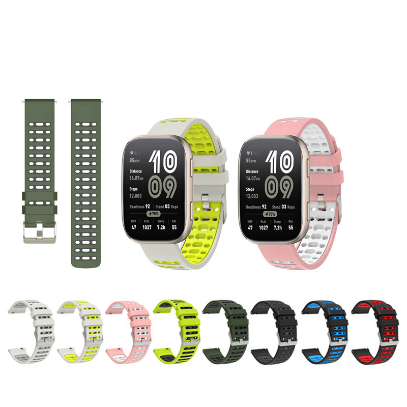 Cho Huami Amazfit Bip 6 5 3 5pro 3Pro Bip S Lite U pro Silicone thoáng khí snap thể thao ban nhạc
