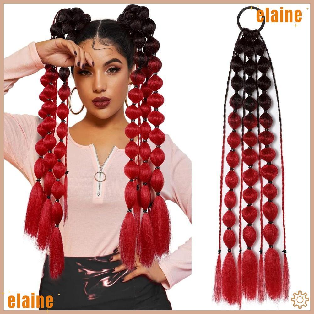 Phần mở rộng tóc màu ELAINE, 20 "dành cho bé gái cho lễ hội EDC Rave Kids Bubble Đuôi ngựa mở rộng, 