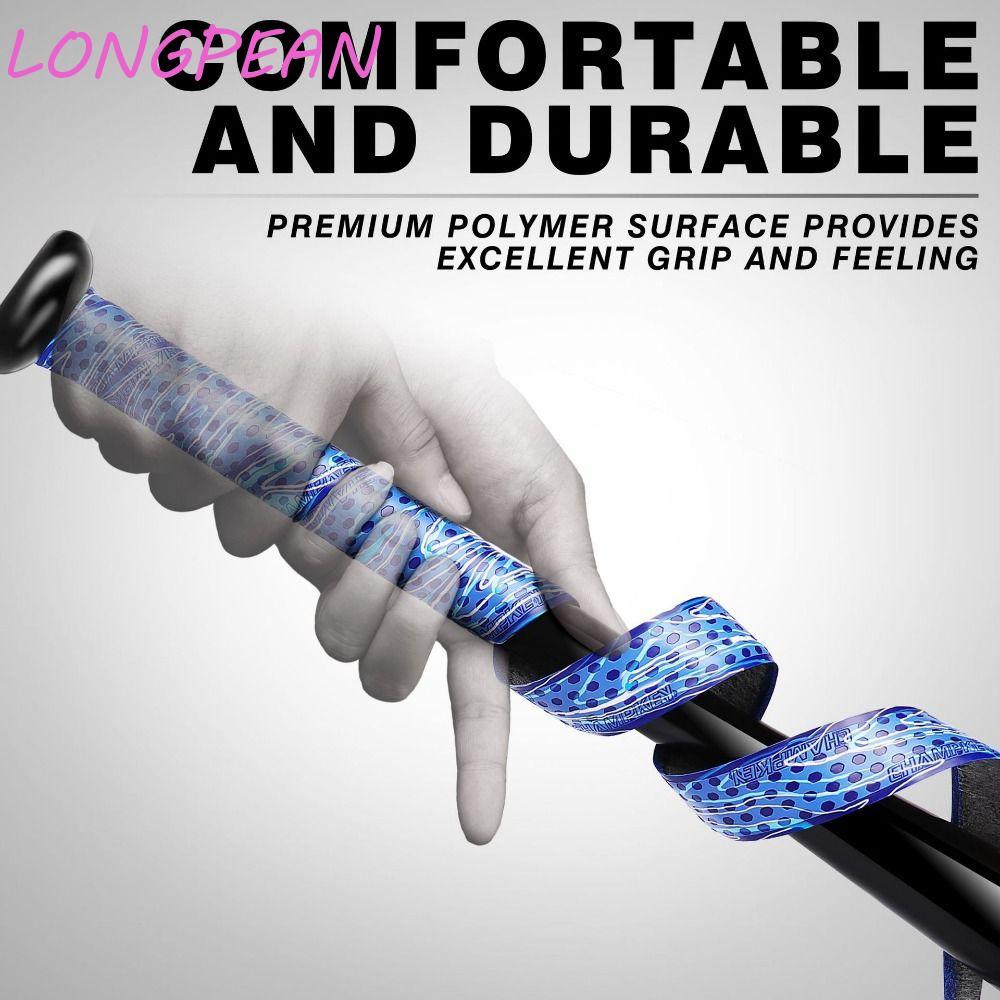 LONGPEAN Bat Grip Tape, PU Stripes Dry Feel Baseball Sweatband Tape, Chống mài mòn Độ đàn hồi Raquet