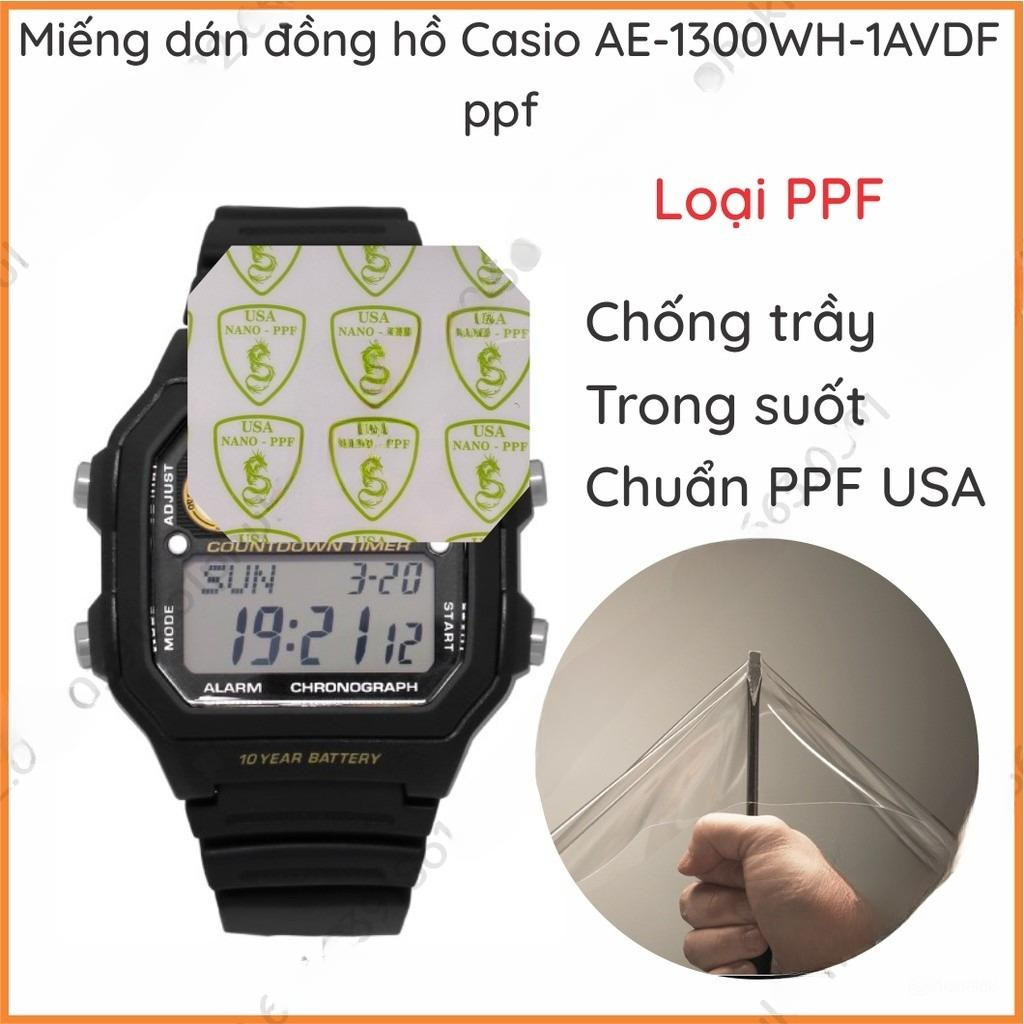 (Combo 2 tấm) Dán PPF dành cho đồng hồ Casio AE-1300WH-1AVDF/  W-800HG 800H/ WS-B1000 và các size đa