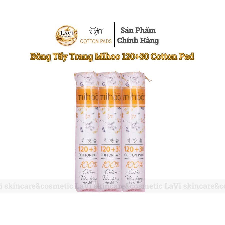 Chính Hãng Bông Tẩy Trang Mihoo 120+30 Cotton Pad
