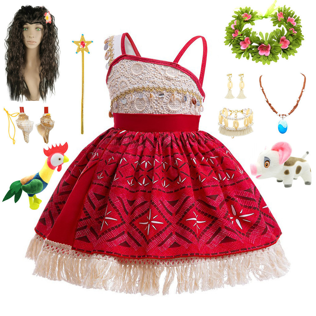 Moana Tạo Kiểu Trang Phục Lãng Mạn Đầm cosplay moana Trang Phục Trẻ Em Quần Áo Sân Khấu Quần Áo Trẻ 