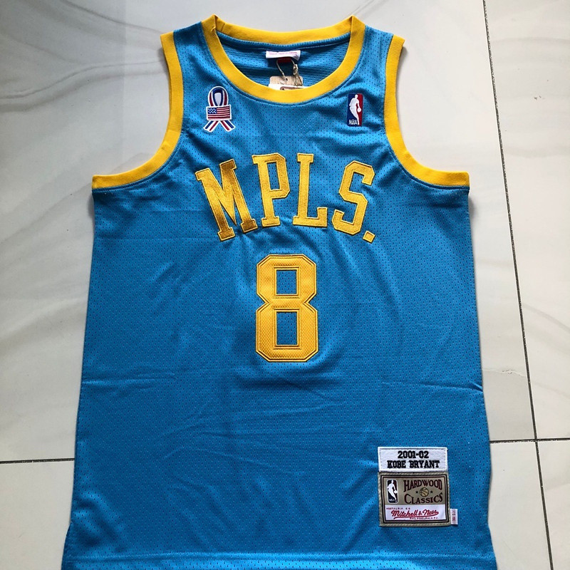 Áo sơ mi thêu chính hãng JOCELN Nam Los Angeles Lakers No. 8 Kobe Bryant MPLS 2001-02 Swingman Jerse