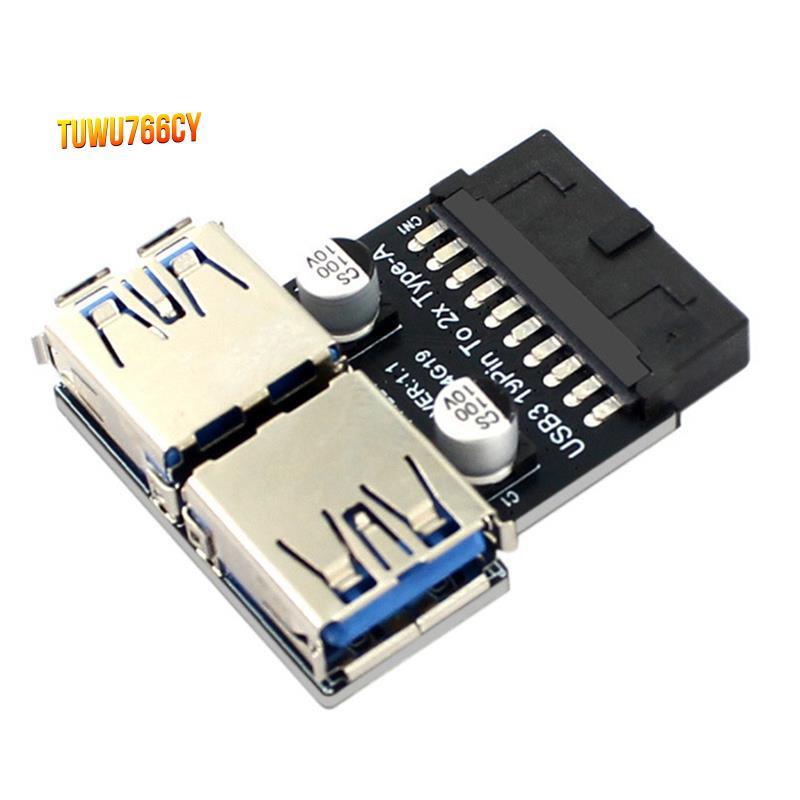 Bộ chuyển đổi 19Pin sang Dual USB3.0 / 3.1 19P / 20P sang Dual Type-A Female Front Connector Convert