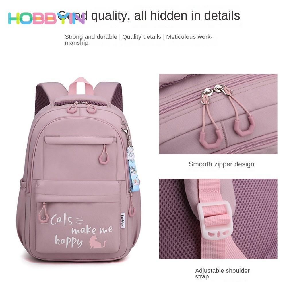 Ba lô đi học HOBBYIN, Túi đi học chất liệu Nylon chống thấm nước, Nhẹ dễ thương Dung tích lớn Ba lô 