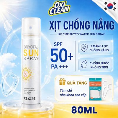 Xịt Chống Nắng Bản Cao Cấp Recipe Chống UV Chống Nước Lâu Trôi Đi Biển Đi Bơi Giúp Ngăn Nám Tàn Nhang 80ml/180ml