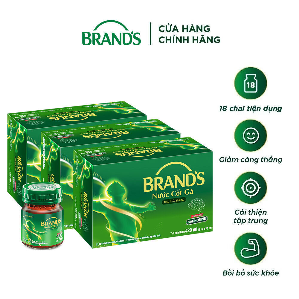 Combo 3 Nước cốt gà BRAND'S Vị Truyền Thống (70 ml x 6 lọ)