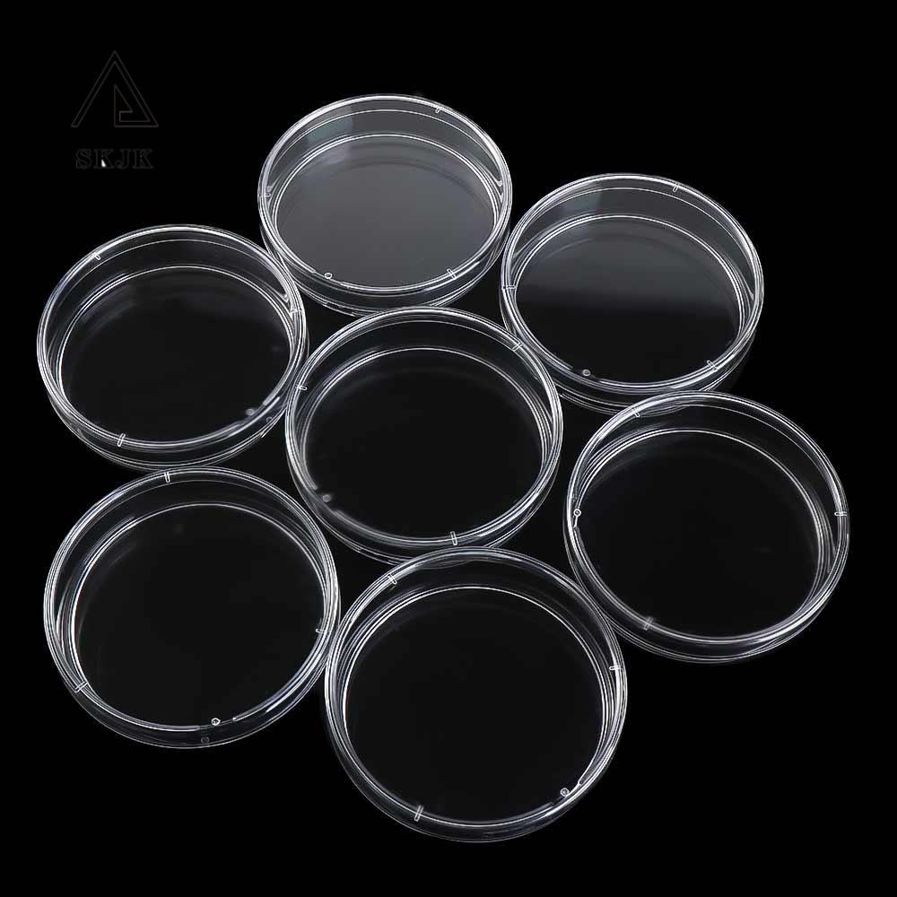 SKJK Petri Đĩa Vật Dụng Phòng Thí Nghiệm Sinh Học 90x15mm Nhựa Trong Suốt Có Nắp Đĩa Petri Trong Suố