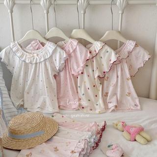 Sb210: Sét Bộ Áo + Quần Homewear Mềm Mại Mùa Hè Xinh Bé Gái Qc