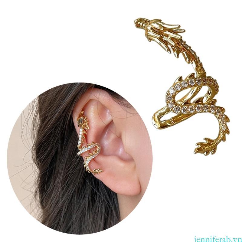 Dragon Clip On Earrings for  Pierced Ears Unique and Stylish Ear Wrap Studs