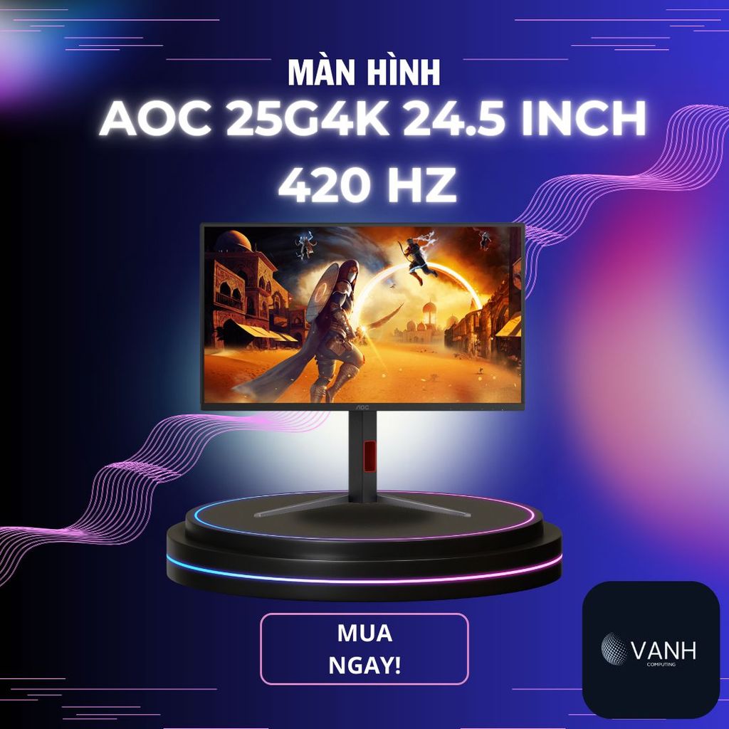 Màn Hình Gaming AOC 25G4K 24.5 inch - IPS FHD 0.3ms 420Hz, hiệu suất vượt trội