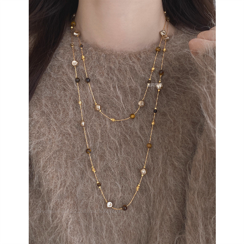 Vòng cổ ngọc trai mắt hổ Maill