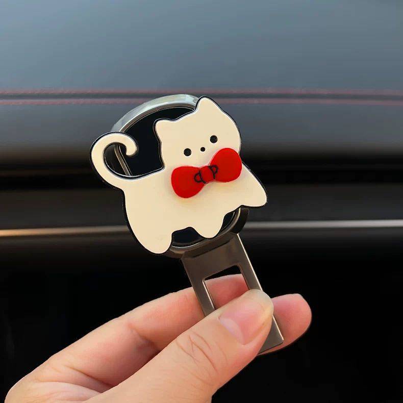 Car Safety Plug with Buckle Plug Cute Meow Car Seat Back Children Safety Belt Anti-Strangulation Ext