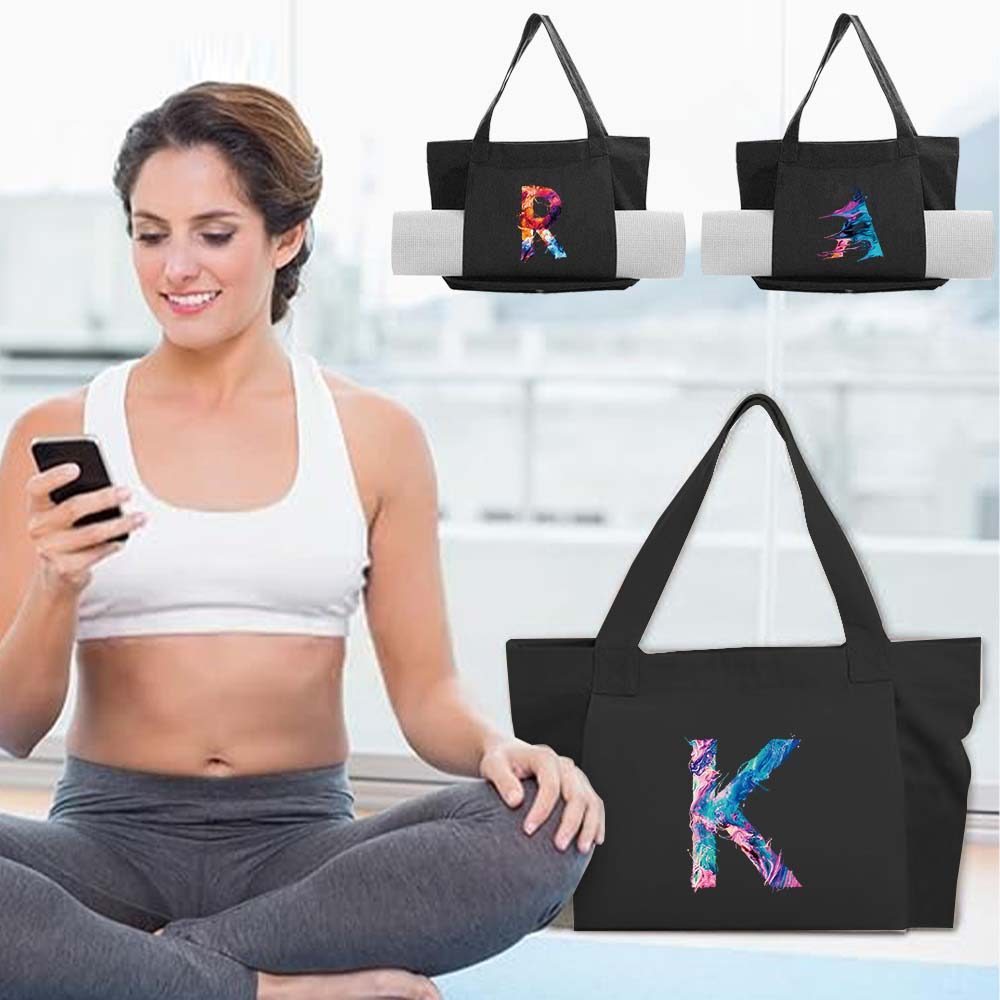 Large Capacity Yoga Student Backpack Duffle Tote Shoulder Bag Shopping Canvas Foldable Drawing Serie