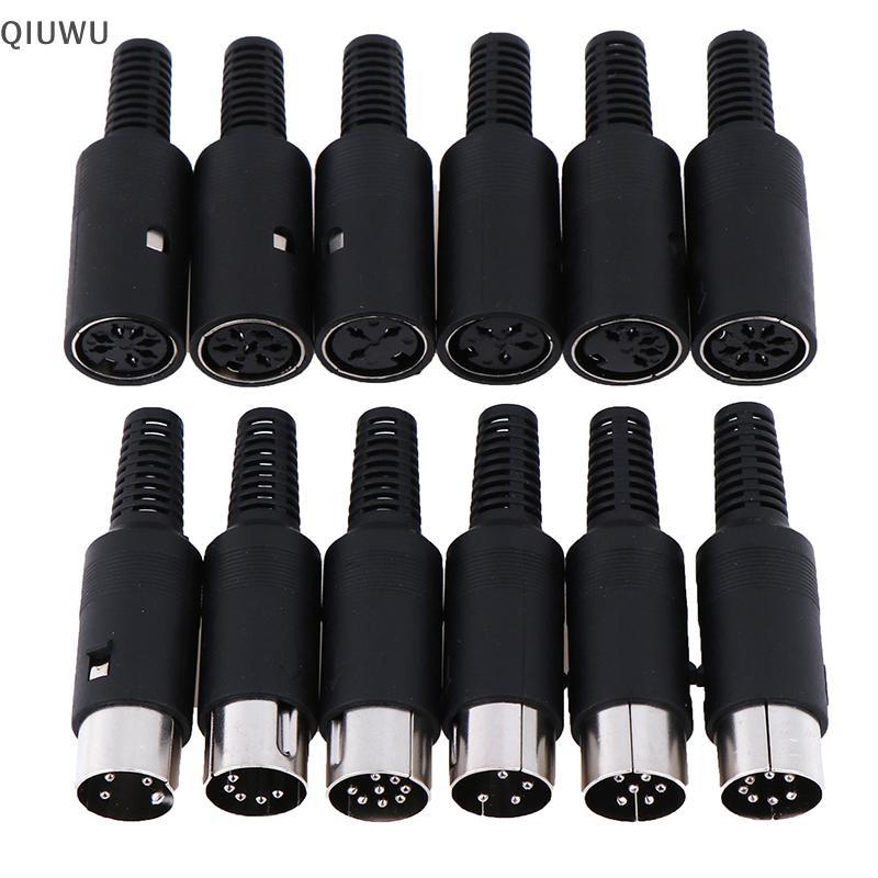QIUWU DIN Plug Soet Connector 3 / 4 / 5 / 6 / 7 / 8 PIN Giá đỡ cáp khung gầm nam / nữ.