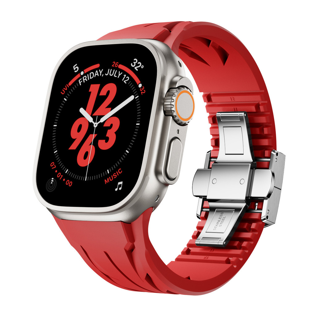 Thích hợp cho Apple Watch Ultra1 / 2 Apple Watch 46 / 42 / 44 / 45 / 49 Dây đeo silicon cao su Fluor