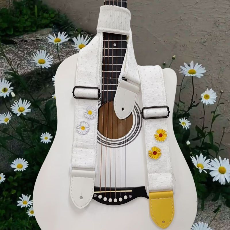 Nhỏ Daisy Acoustic Guitar Dây Đàn Guitar Điện Đàn Ukulele Dây Đeo Nam Nữ Cổ Điển Dây Đeo Vai X0518