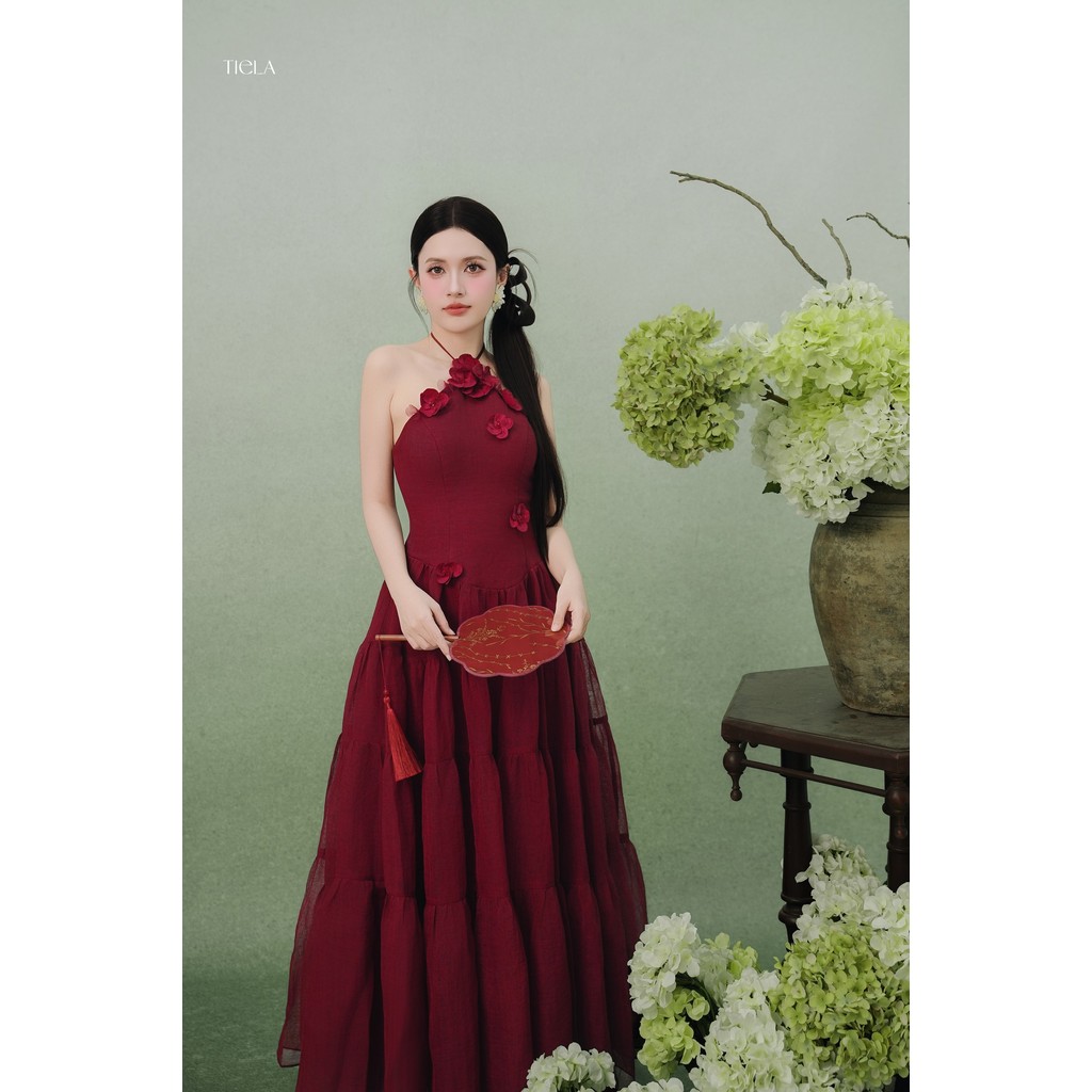 TIELA Váy Yếm Đào kết hoa