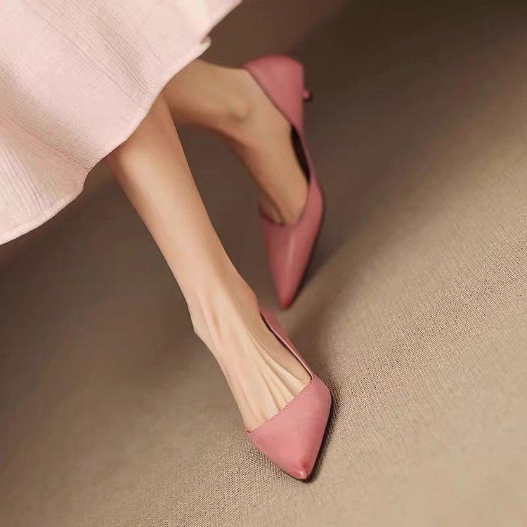Phong Cách Mới Phong Cách Hàn Quốc Thấp Gót Cao Su PU Nông Miệng Thấp Giày Đơn Một Chân Mũi Nhọn Nữ Thoải Mái Thường Ngày Mặc Ngoài Trời Chống @ | BigBuy360 - bigbuy360.vn