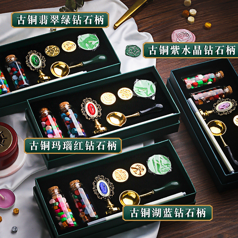 Sơn mài lửa Niêm phong Đầu đóng hộp Hoa văn Trọn bộ Fire Seal Head Envelope Lời mời Seal Seal Seal S