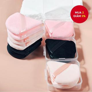  2 cái/6 cái Mút Trang Điểm Hình Tam Giác, Mút Phấn, Mút Trang Điểm, Mút Đệm Ngón Tay, Kèm Hộp Đựng Chống Bụi