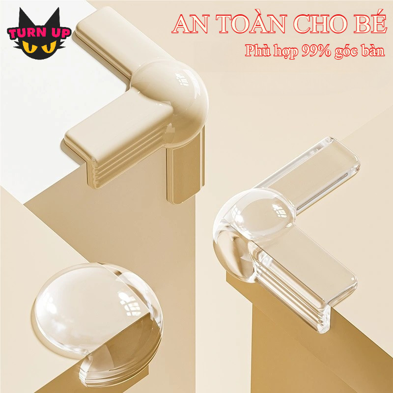 Set 4 Miếng Bịt Góc Bàn Silicon Trong Suốt An Toàn Cho Bé/Người Già, Bọc Cạnh Bàn Tránh Va Đập