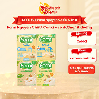  Sữa Đậu Nành Fami 100% Đạm Thực Vật – Lốc 6 Hộp Uống Liền – Sữa uống bổ dưỡng mỗi ngày 