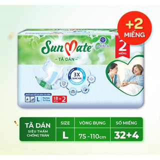 Tã dán người lớn SunMate M18/L18/XL18 + 2 miếng