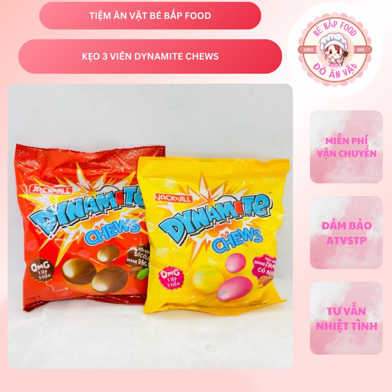Kẹo Socola Dynamite 3 viên, gói 125g - Thương hiệu uy tín