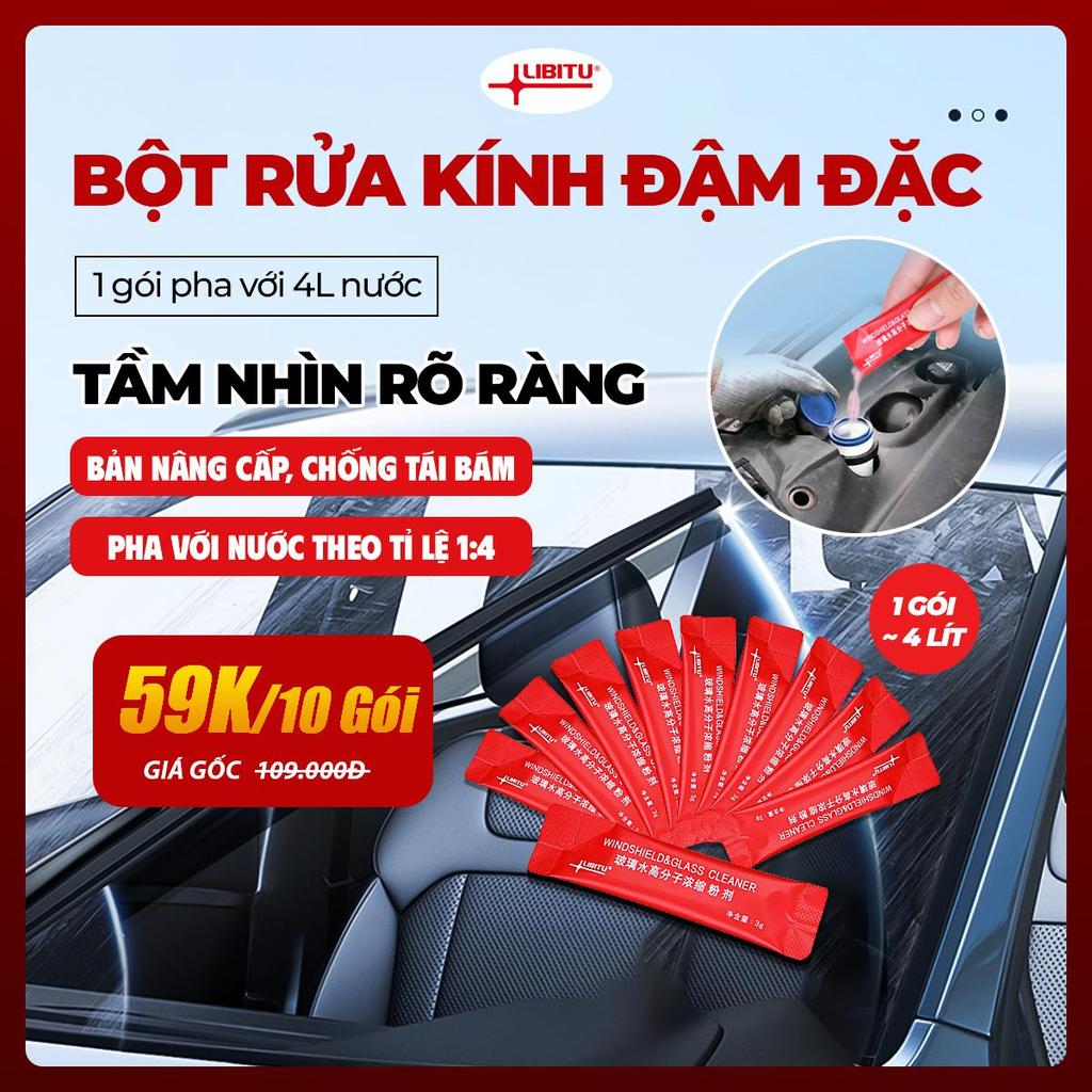 Bột Rửa Kính LIBITU Chuyên Dụng - Làm Sạch Kính Lái, Loại Bỏ Dầu Mỡ & Bảo Dưỡng Lưỡi Gạt Mưa