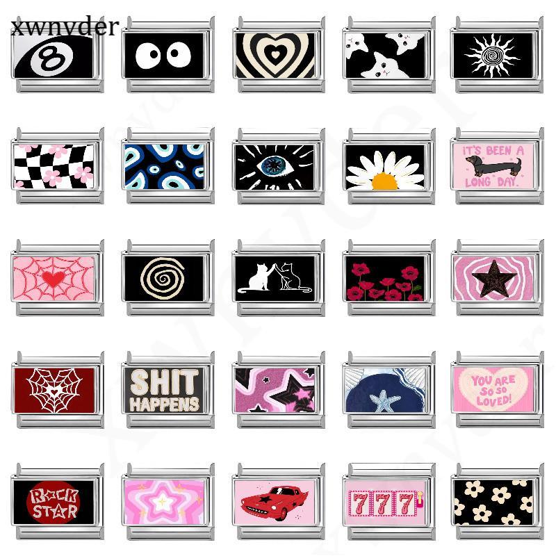 Bán ảnh in vòng tay thép không gỉ 9 mm phù hợp với xu hướng retro và DIY trang sức cá tính