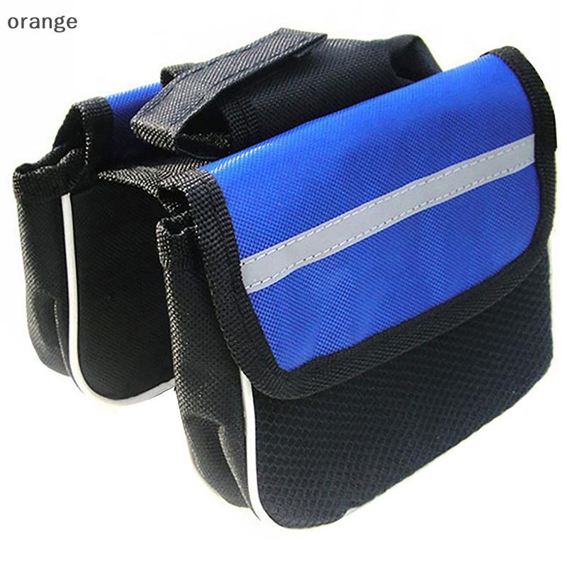 [cam] Túi ống khung trước chống mưa Xe đạp Túi hình đôi Xe đạp leo núi Phụ kiện đi xe đạp Túi đi xe 