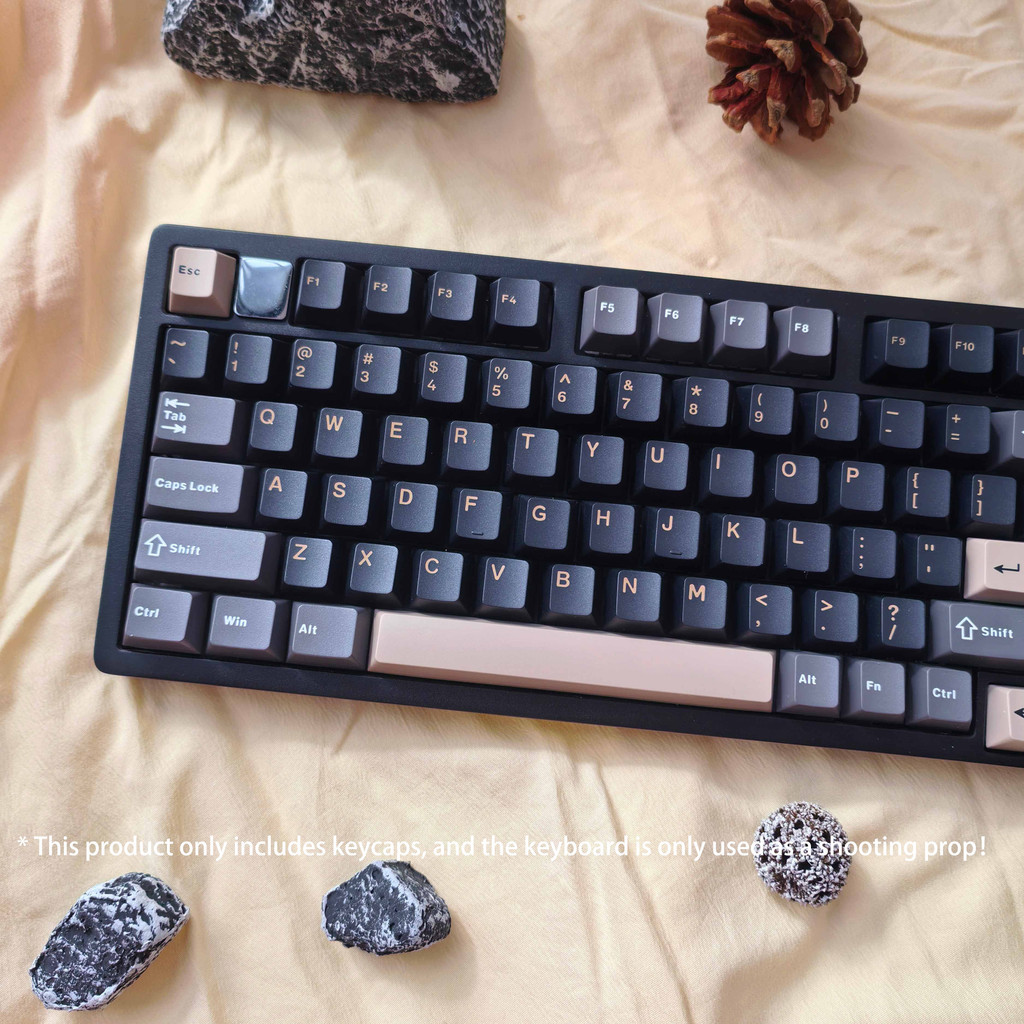 Obsidian Black Double Shot PBT Keycaps 128 Phím Cherry Profile Custom Keycaps cho bàn phím cơ