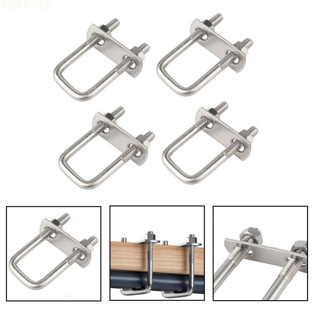 Heavy Duty Threaded M6 Ubolt 50mm x 80mm Stainless Steel 4pcs for Industrial Use